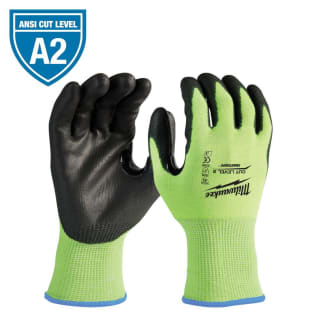Milwaukee® 48-73-8923 High Visibility Cut-Resistant Gloves, XL, Nitrile Coating, Polyurethane, Knit Cuff, Resists: Abrasion, Cut, Puncture and Tear, ANSI Cut-Resistance Level: A2, ANSI Puncture-Resistance Level: A2