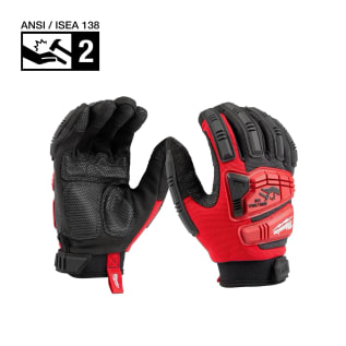 Milwaukee® 48-73-8553 Impact Wrecking Gloves, Work, Reinforced Style, XL, Synthetic Leather Palm, Polyester