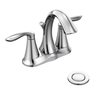 Moen® 6410 Eva® Centerset Bathroom Faucet, Polished Chrome, 2 Handles, Metal Pop-Up Drain, 1.5 gpm Flow Rate