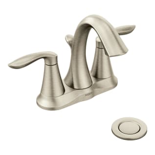 Moen® 6410BN Eva® Centerset Bathroom Faucet, Brushed Nickel, 2 Handles, Metal Pop-Up Drain, 1.5 gpm Flow Rate