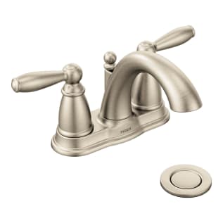 Moen® 6610BN Brantford™ Centerset Bathroom Faucet, Brushed Nickel, 2 Handles, Metal Pop-Up Drain, 1.5 gpm Flow Rate