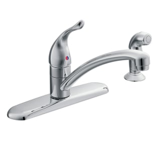 Moen® 67430 Kitchen Faucet, Chateau®, 1.5 gpm Flow Rate, 7-7/8 in Center, Fixed Spout, Polished Chrome, 1 Handle, Domestic