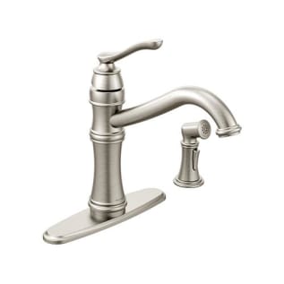 Moen® 7245SRS Kitchen Faucet, Belfield™, 1.5 gpm Flow Rate, 8 in Center, Fixed Spout, Spot Resist® Stainless Steel, 1 Handle, Domestic