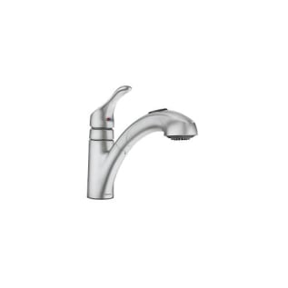 Moen® CA87316SRS Renzo Pull-Out Kitchen Faucet, 1.5 gpm Flow Rate, Low-Arc Spout, Spot Resist® Stainless Steel, 1 Handle, 1 or 3 Faucet Holes, Domestic
