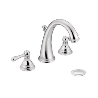 Moen® T6125 Kingsley® Widespread Bathroom Faucet, 1.2 to 1.5 gpm Flow Rate, 4-7/16 in H Spout, 8 to 16 in Center, Polished Chrome, 2 Handles, Pop-Up Drain, Domestic (Rough-in valve sold separately)