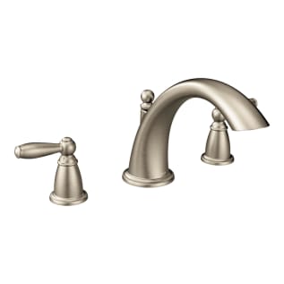 Moen® T933BN Brantford™ Roman Tub Faucet, 10 in Center, Brushed Nickel, 2 Handles, Function: Traditional, Domestic