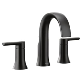 Moen® TS6925BL Widespread Bathroom Faucet, Doux™, Commercial, 1.2 gpm Flow Rate, 4-1/2 in H Spout, 8 in Center, Black, 2 Handles, Lift Rod Drain, Domestic