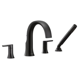 Moen® TS984BL Doux™ Roman Tub Faucet With Built-in Diverter Valve, 1.75 gpm Flow Rate, 10 in Center, Matte Black, 2 Handles, Function: Traditional, Domestic