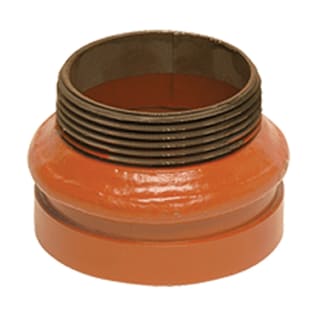 Gruvlok® 0390037067 FIG 7076 Concentric Reducer, Carbon Steel, 2-1/2 x 2 in Nominal, SCH 40/STD, Grooved x Thread End Style, Painted, Domestic