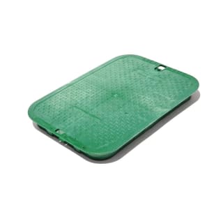 NDS® 113C Overlapping Cover Only, For Use With Standard Series 14 x 19 in Rectangular Valve Box, Polyolefin, Green, Domestic