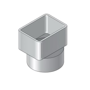 NDS® 9P09 Downspout Adapter, 3 x 4 x 4 in Nominal, Downspout Hub End Style, PVC