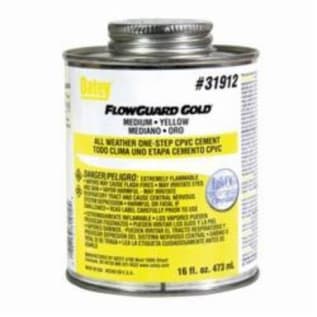 Oatey® FlowGuard Gold® 31912 1-Step All Weather Low VOC Medium Body CPVC Cement, 16 oz Container, Yellow