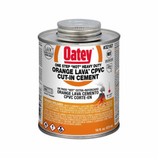 Oatey® Lava™ 32166 Heavy Duty Heavy Body Hot Low VOC CPVC Cut-In Cement, 8 oz Container, Orange