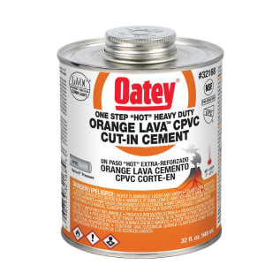Oatey® Lava™ 32168 Cut-In Heavy Duty Heavy Body Hot Low VOC CPVC Solvent Cement, 32 oz Container, Orange, For Use With Upto 6 in Dia CPVC Pipe and Fittings