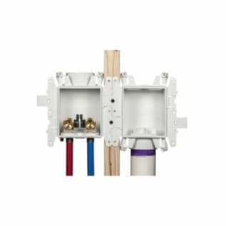 Oatey® MODA™ 37605 Outlet Box Without Hammer Arrestor, For Use With Washing Machine, Brass PEX Connection, PVC