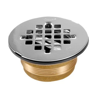 Oatey® 42150 140 Round No-Caulk Shower Drain, 2 in Nominal, Push-On Connection, 4-1/4 in Grid Stainless Steel Grid, Cast Brass Drain, Import