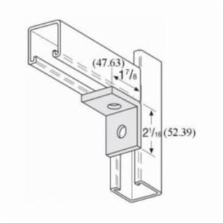 PHD S5112 EG 90 deg Corner Angle, 2 Holes, 2-1/16 in L x 1-7/8 in W, Carbon Steel