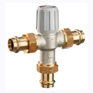 Resideo Braukmann AM100-UP-1LF/U AM-1 Thermostatic Mixing Valve, 1/2 in, Union ProPress, 150 psi, Brass Body, Import