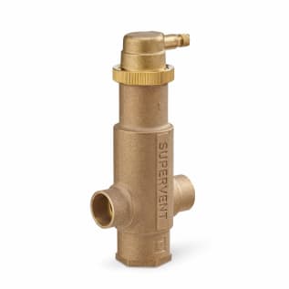 Resideo PV125S/U Air Elimination SuperVent, 1-1/4 in Nominal, Solder Connection, 125 psi Working, 240 deg F, Bronze, Import