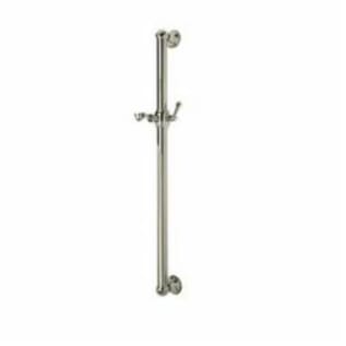Rohl® 1270STN Decorative Grab Bar With Lever Handle Slider, 38-9/16 in L, Satin Nickel, Solid Brass