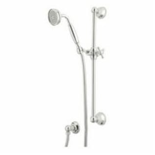 Rohl® 1301EPN Country Anti-Cal/Spa Shower Set, 2-9/16 in Dia, 2 gpm Flow Rate, 59 in L Hose, 1/2 in FNPT x G-1/2 in Male Connection, Polished Nickel
