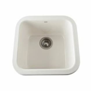 Rohl® 5927-68 Bar/Food Prep Sink, Allia, Squared Shape, 17-7/8 in W x 17-1/2in D x 9 in H, Drop-In/Under Mount, Fireclay, Biscuit