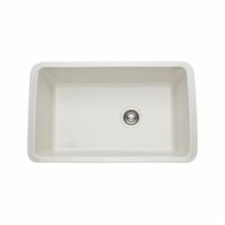 Rohl® 6307-68 Allia Kitchen Sink, Biscuit, Rectangle Shape, 28-1/2 in L x 17-3/8 in W x 10 in D Bowl, 31-1/8 in L x 19-5/8 in W x 11 in H, Under Mount, Fireclay