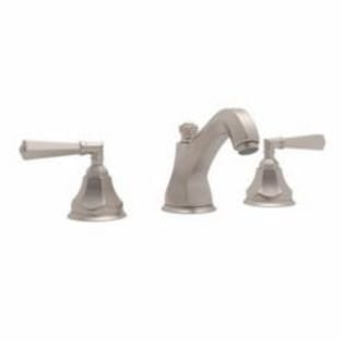 Rohl® A1908LMSTN-2 Transitional Palladian Widespread Lavatory Faucet, 1.2 gpm Flow Rate, 3-11/64 in H Spout, 8 in Center, Satin Nickel, 2 Handles