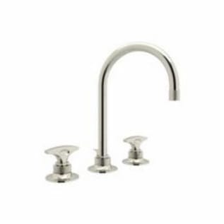 Rohl® MB2019DMPN-2 Widespread Lavatory Faucet, Michael Berman Graceline™, 1.2 gpm Flow Rate, 6-1/4 in H Spout, 8 in Center, Polished Nickel, 2 Handles, Pop-Up Drain