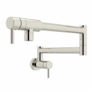 Rohl® QL66L-PN-2 Pot Filler, Modern Architectural, 1.8 gpm Flow Rate, Swivel Spout, Polished Nickel, 2 Handles