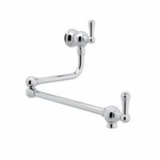 Rohl® U.4799LS-APC-2 Pot Filler, Perrin & Rowe®, 1.8 gpm Flow Rate, Swivel Spout, Polished Chrome, 2 Handles