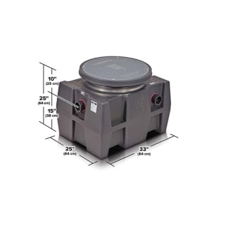 Schier Great Basin™ GB-35 GB Series High Capacity Grease Interceptor, 142 lb Capacity, 35 gpm Flow Rate, 3 in Inlet x 3 in Outlet, Domestic