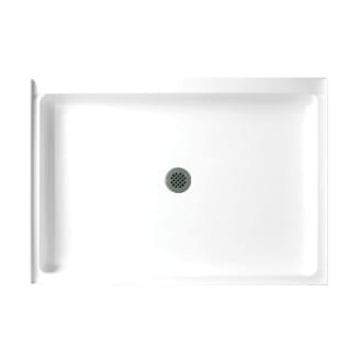 Swan® FF03448MD.010 Single Threshold Shower Floor With Fit-Flo™ Drain, White, Center Drain, 48 in W x 34 in D, Domestic