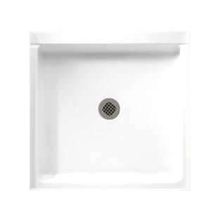 Swan® FF03636MD.010 Single Threshold Shower Floor With Fit-Flo™ Drain, White, Center Drain, 36 in W x 36 in D, Domestic