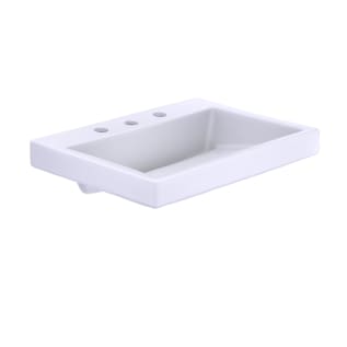 Toto® LT171.8G#01 Kiwami® Renesse® Design I Elegant Modern Vessel Lavatory, Rectangle Shape, 8 in Faucet Hole Spacing, 23-5/8 in W x 17-11/16 in D x 6-11/16 in H, Vessel Mount, Fireclay, Cotton White, Domestic