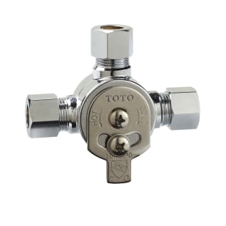 Toto® TLM10 Hot/Cold Mixing Valve, EcoPower®, 3/8 in Nominal, Compression End Style, 15 to 80 psi Pressure, Brass Body, Polished Chrome, Import, Commercial