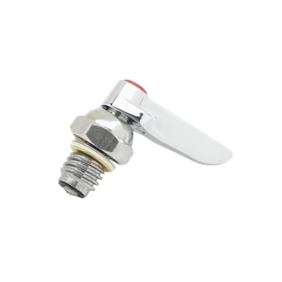 T & S 002710-40 Right Hand Hot Spindle Assembly With Lever Handle, Red Index and Screw, For Use With B-1100 Workboard Faucet, 20 to 125 psi, 40 to 140 deg F, Brass, Polished Chrome, Domestic