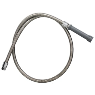 T & S B-0068-H Flexible Hose With Gray Handle, 3/4-14 UN Female Inlet/Outlet Connection, Stainless Steel, 68 in L Spray Hose, Domestic