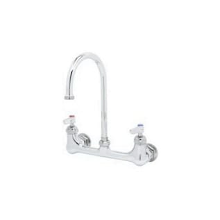 T & S B-0331 Double Pantry Manual Faucet, 23.09 gpm Flow Rate, 8 in Center, Tubular Spout, Polished Chrome