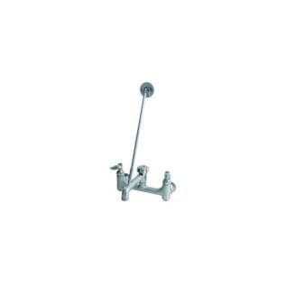 T & S B-0665-BSTR Service Sink Faucet, Wall Mount, 2 Handles, 8 in Center, 12.96 gpm Flow Rate, Polished Chrome