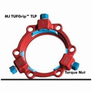 Tyler Pipe TUFGRIP™ 114192 1000 Wedge Joint Restraint, 12 in Pipe, 350 psi Pressure, 8 Bolts, 6 Wedges, Ductile Iron