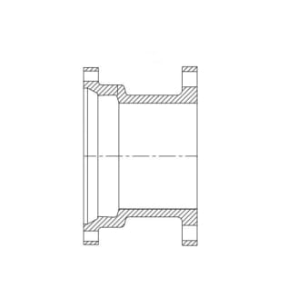 TYLER UNION® 371175 Compact Adapter, 4 in, Mechanical Joint x Flanged, Ductile Iron, Cement Lined, Domestic
