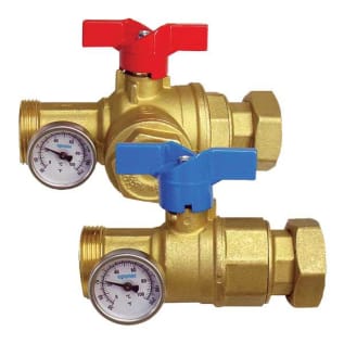 Uponor TruFLOW™ A2631250 Manifold Supply and Return Ball Valve, R32 x 1-1/4 in Nominal, Male End Style, 145 psi Pressure, Brass Body, Import