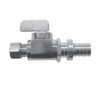 Uponor K4885038 Straight Stop Valve, 1/2 in Nominal, PEX End Style, Brass Body