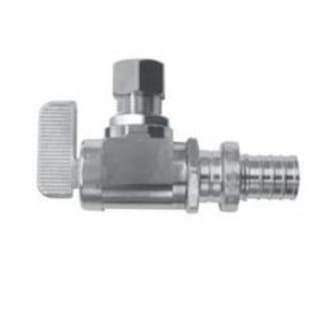 Uponor K4895038 Angle Stop Valve, 1/2 in Nominal, PEX End Style, Brass Body