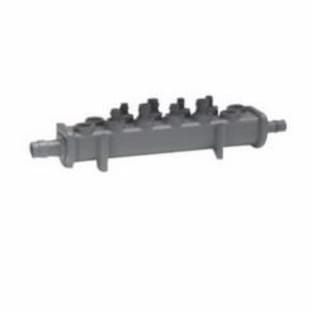 Uponor Q2240600 Flow-Through Valveless Manifold, 1 x 3/4 in Inlets x (6) 1/2 in Outlets, Ethylene Propylene