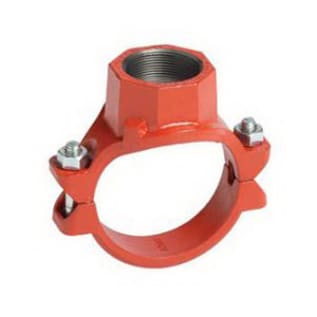 Victaulic® Mechanical-T® CB5992NPT0 920N Bolted Branch Outlet, 2 x 3/4 in Nominal, FNPT Connection, Ductile Iron Clamp, Orange Enamel