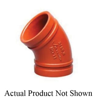Victaulic® F010011P00 Pipe 45 deg Elbow, 1 in, Grooved, Ductile Iron, Orange Enamel
