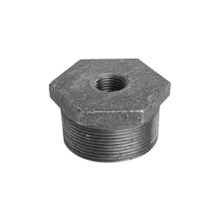 Ward Mfg DXB.BMB Hex Head Bushing, 1/2 x 1/4 in, NPS, 150 lb, Malleable Iron, Black, Domestic