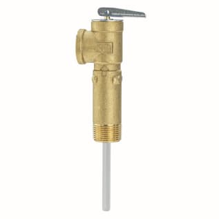 WATTS® 0556004 LF100XL Temperature/Pressure Relief Valve, 3/4 in Nominal, MNPT x FNPT End Style, 150 psi Pressure, Copper Alloy Body, Domestic